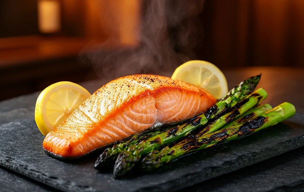 Pan-seared salmon dinner